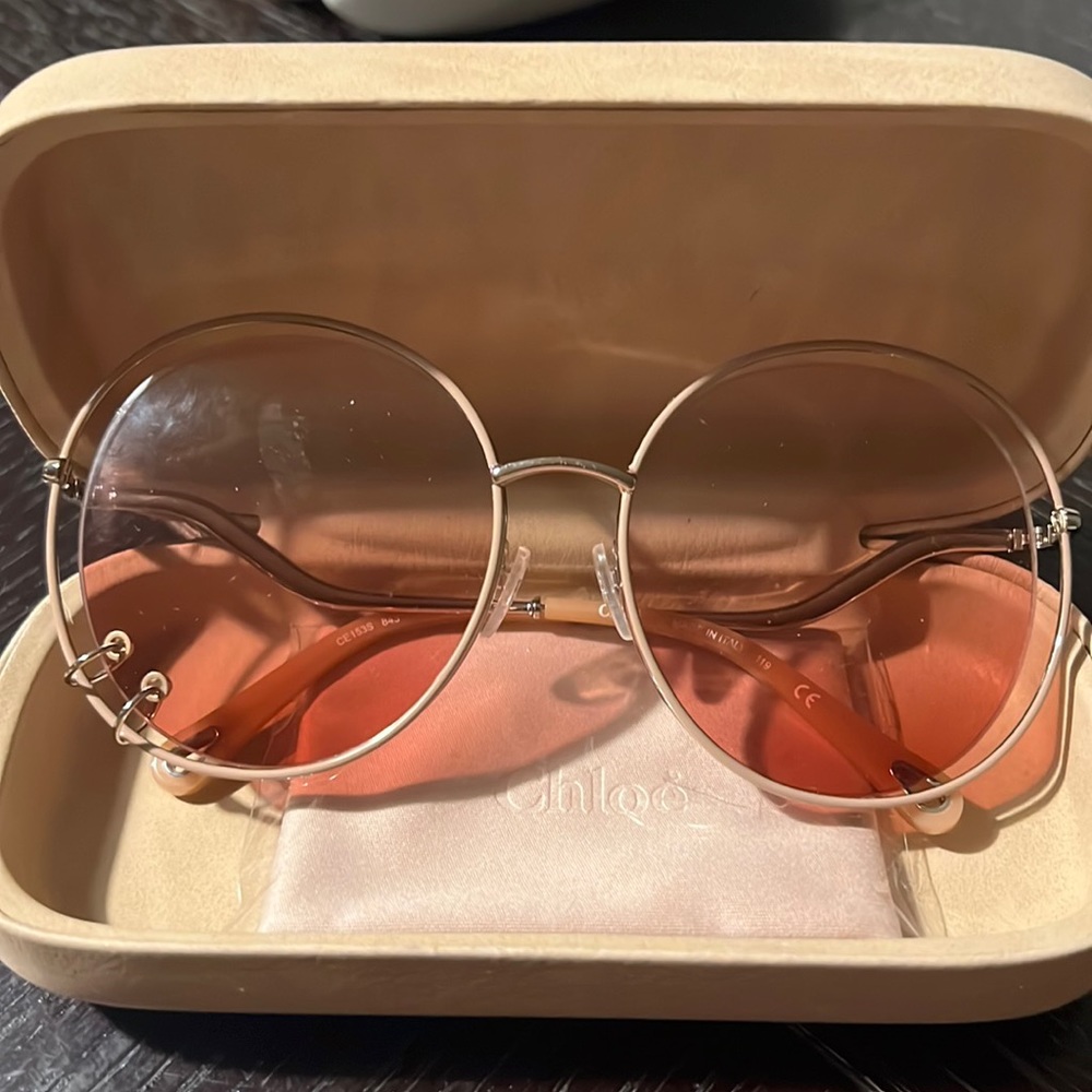 Chloe round pink sunglasses